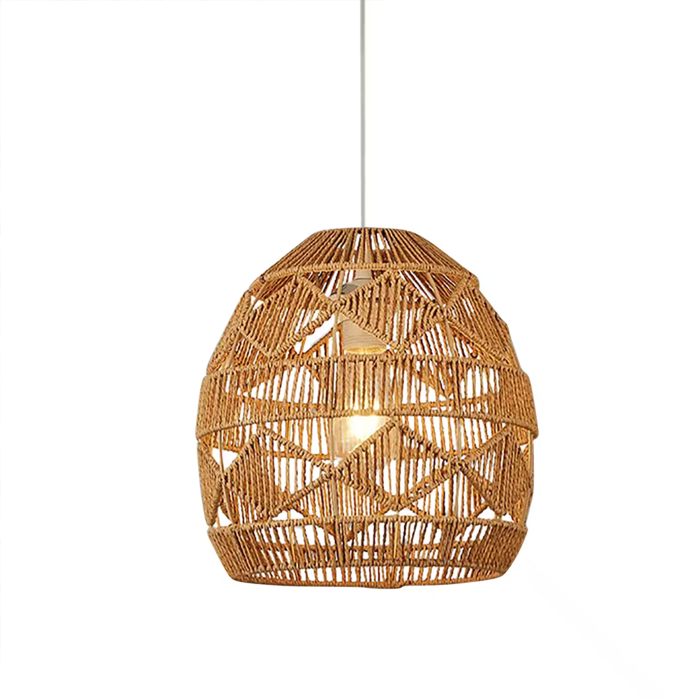 Hand-woven Hanging Lamp Farmhouse Vintage Rope Pendant Light Nordic Home Decor Chandelier