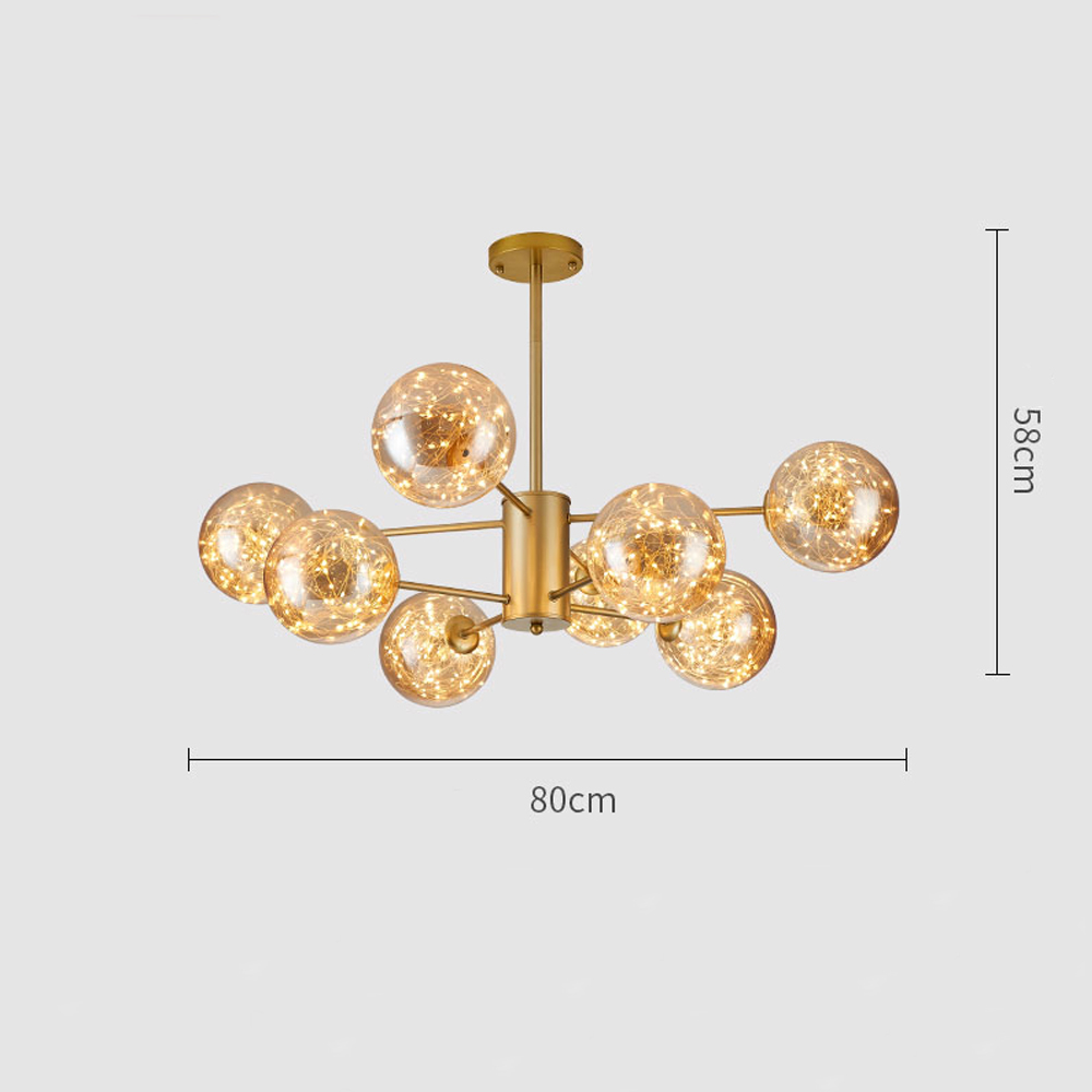 Modern Ceiling Chandelier Glass Ball Pendant Lamp For Living Room