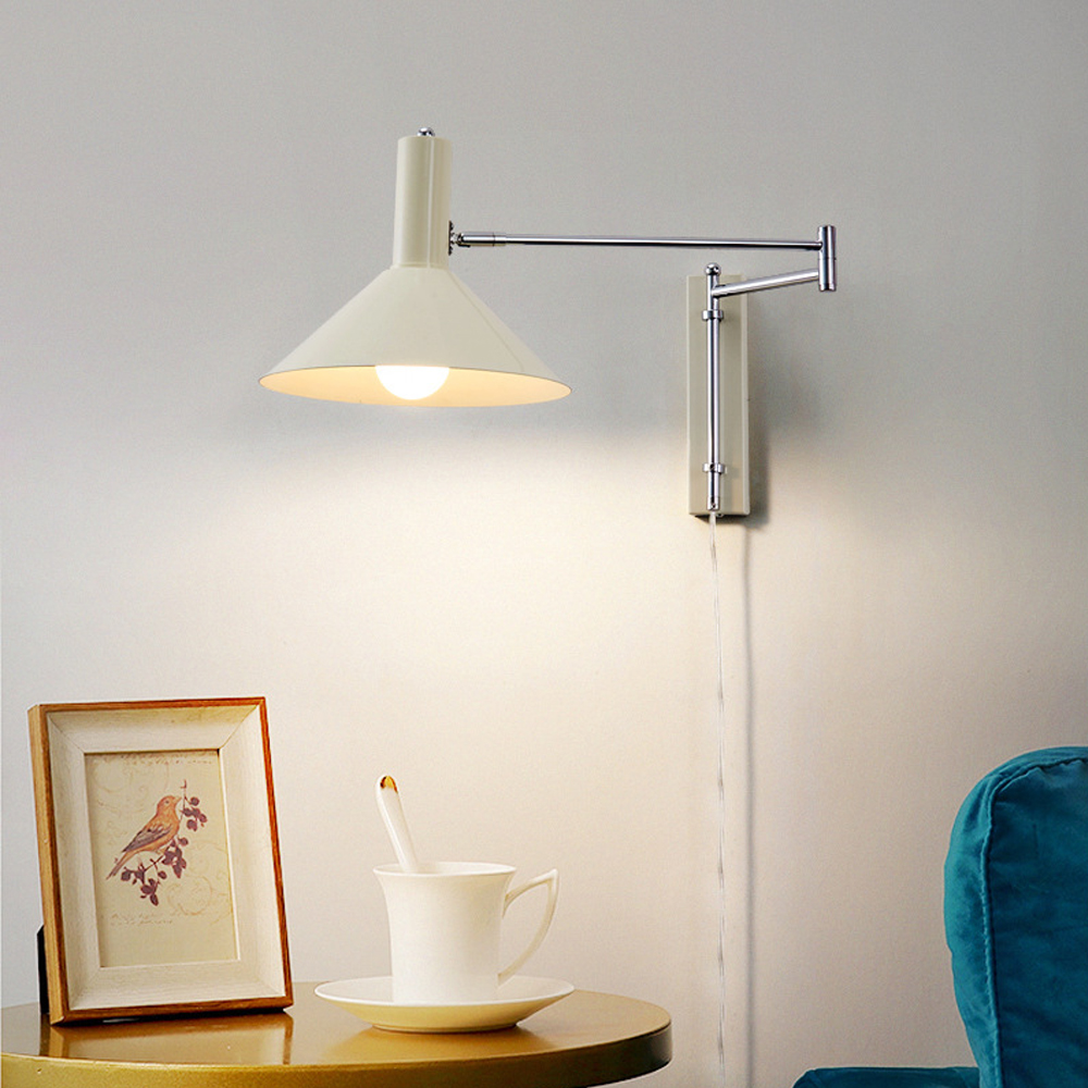 Retro Swing Arm Wall Lamp Extendable Folding Metal Wall Lamp