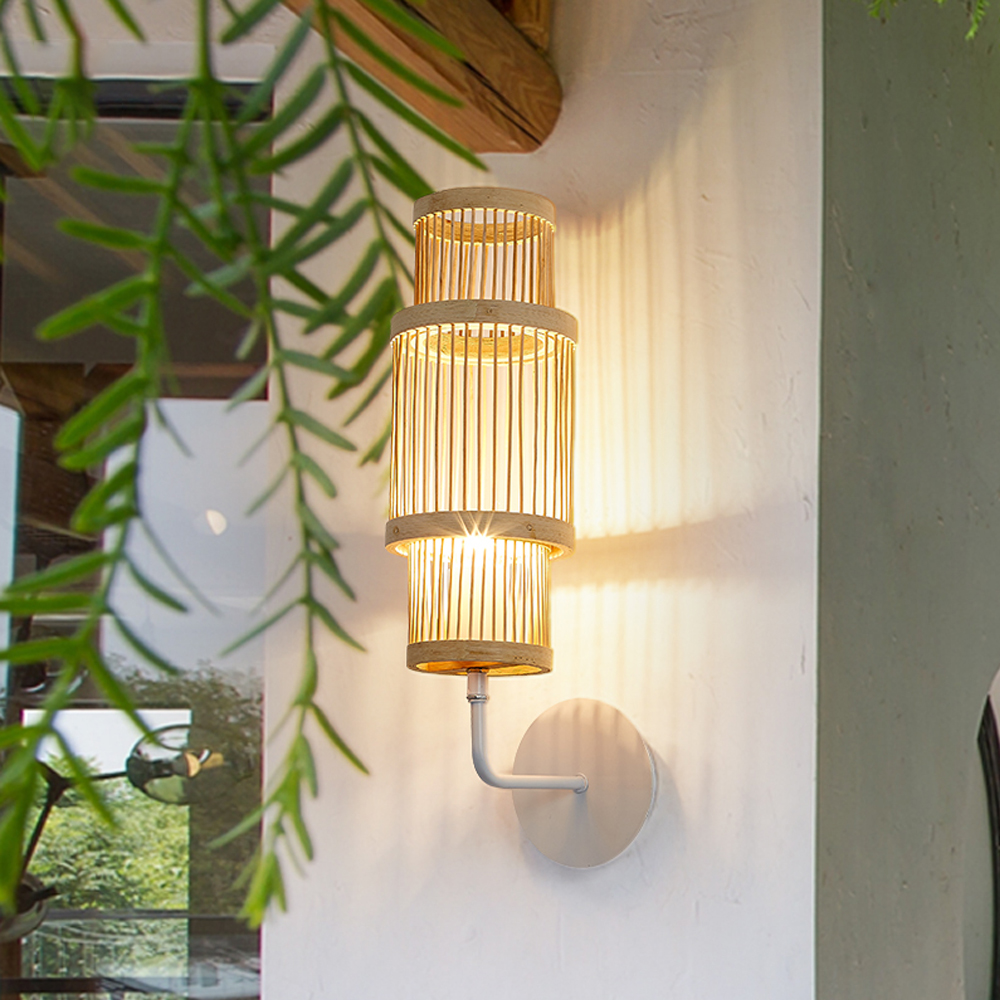 Modern Simple Bamboo Lamp Wall Sconce Aisle Handmade Homestay Lamps