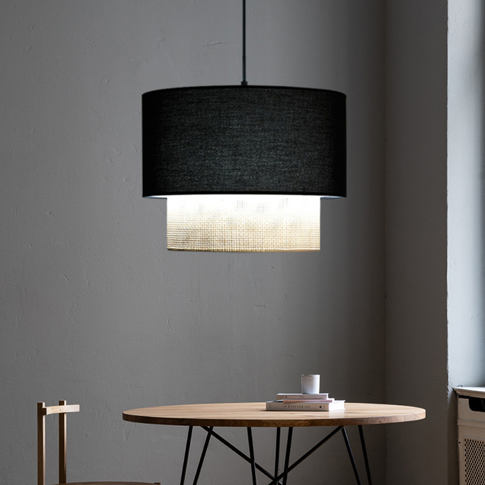 Modern Simple Rattan Pendant Lamp Dining Room Fabric Light