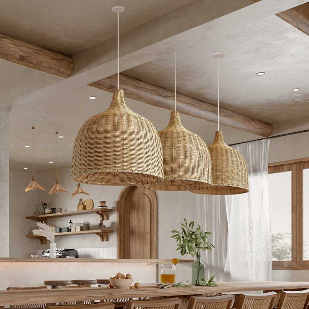 Bohemian lampshade Wicker Woven Rattan Pendant Light