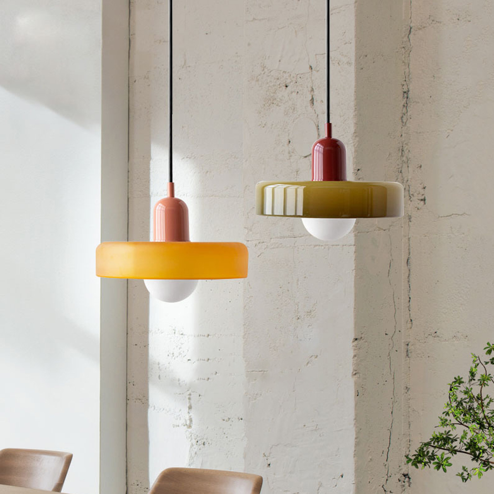 Nordic Small Chandelier Colored Macaron Glass Pendant Light For Dining Room