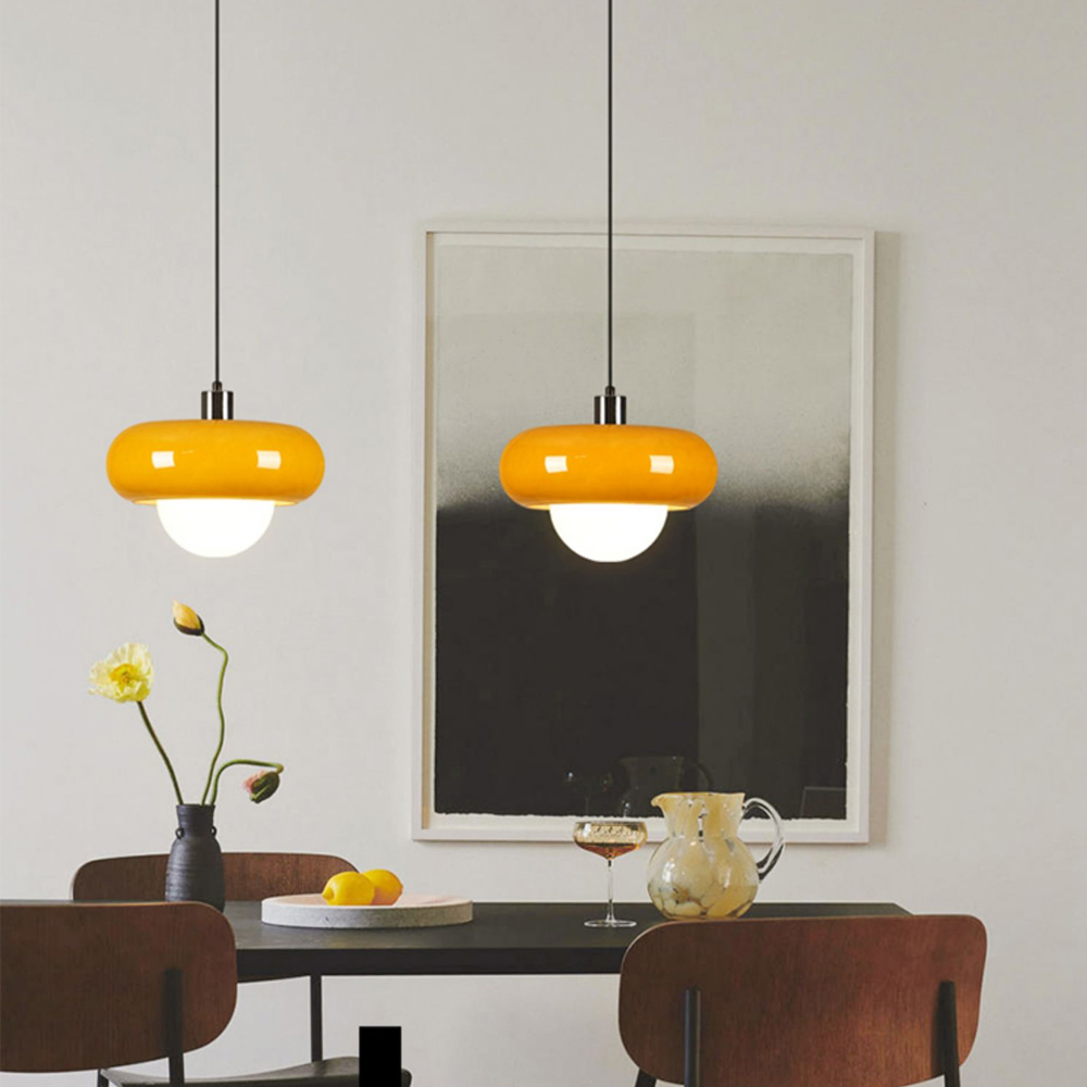 Medieval Vintage Colored Glass Pendant Light Fixture Bauhaus Mini Hanging Chandelier