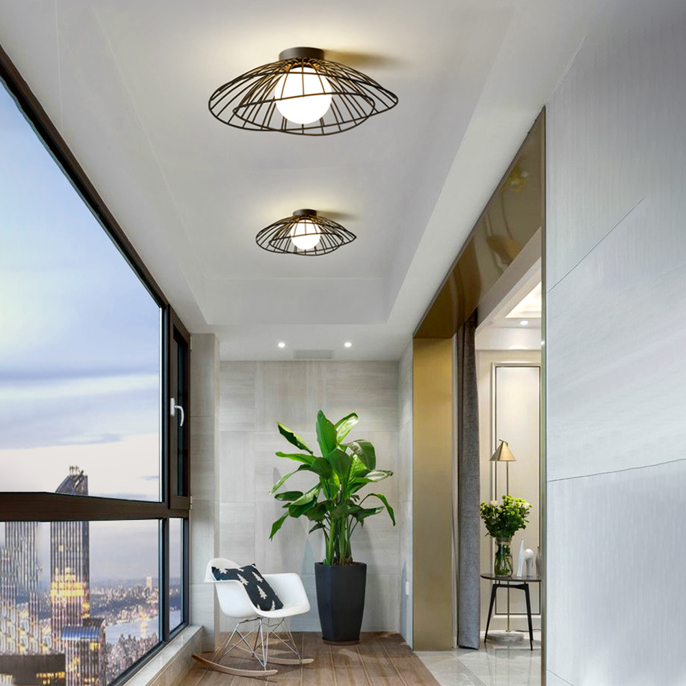 Nordic Balcony Metal Ceiling Lamp Luxury Corridor Flush Mount Light