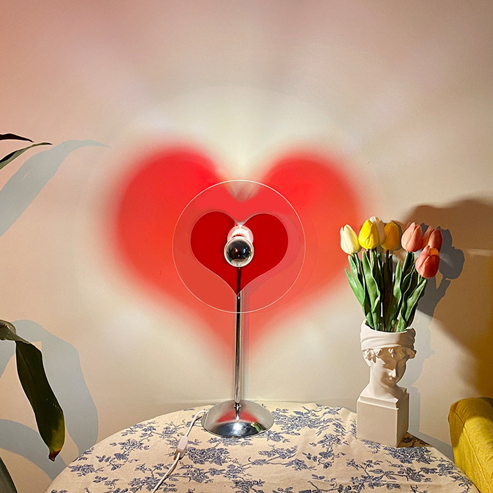 Bauhaus Romantic Heart Table Lamp Bedroom Floor Lamp Projector
