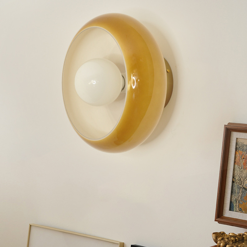 Mid-Century Modern Glass Wall Lamp Bedside Sconce