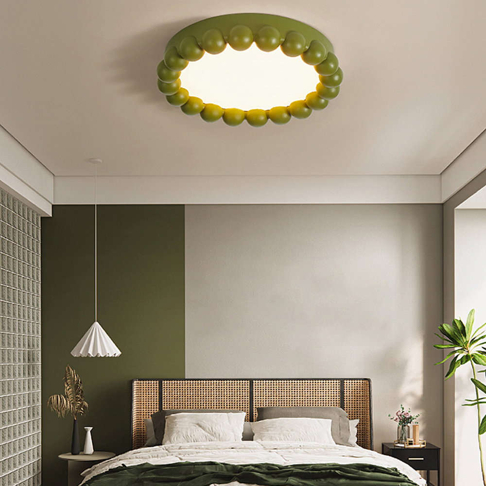 French Avocado Green Bedroom Ceiling Light Nordic minimalist Resin Lamp