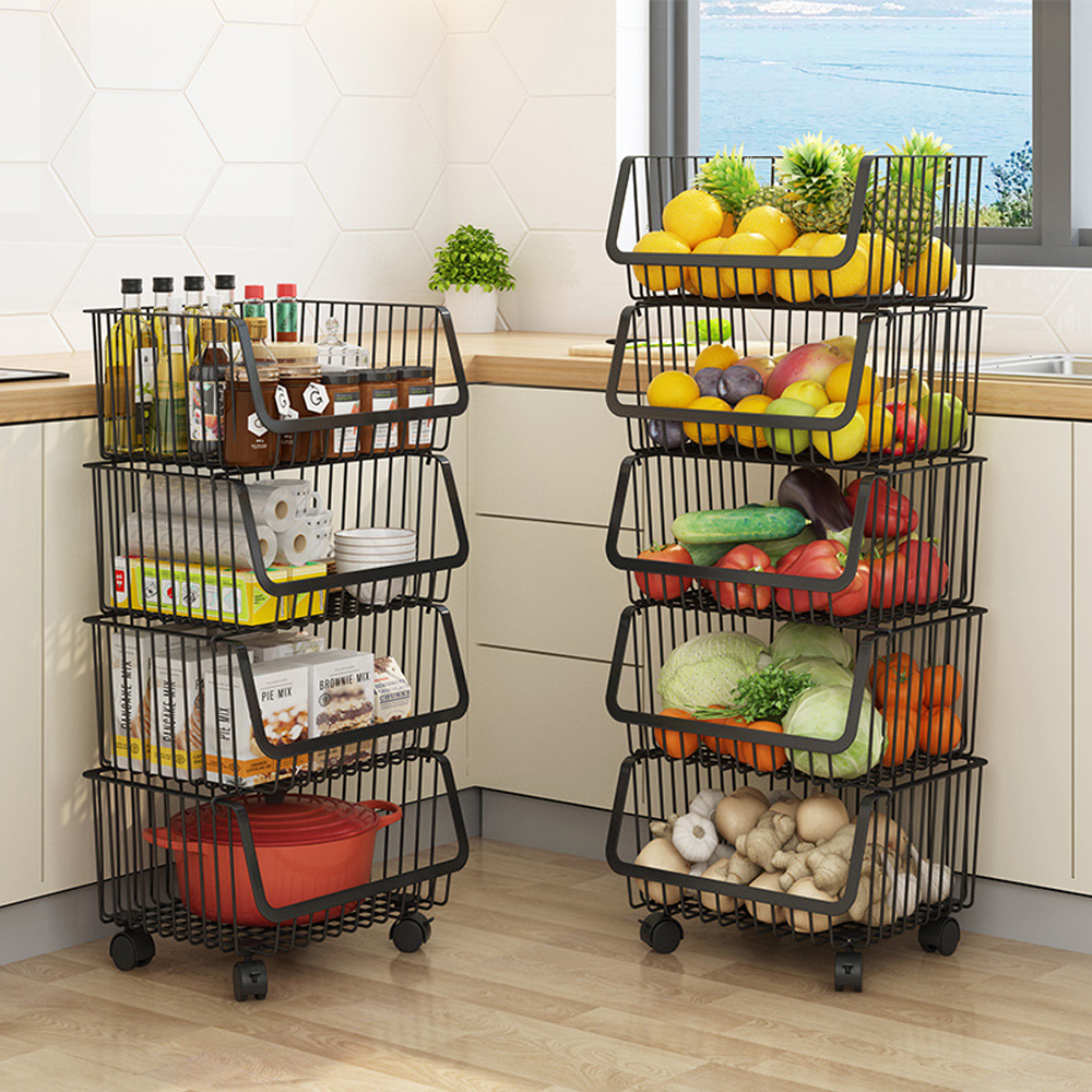 Removable Kitchen Rack Multi-layer Fruit and Vegetable Rack Storage Basket