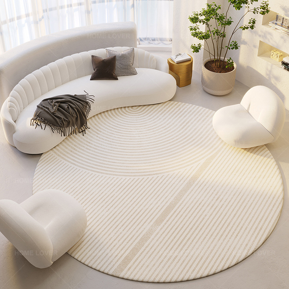 Wabi-sabi Style Round Carpet Bedroom Non-slip Household Loop Pile Rugs