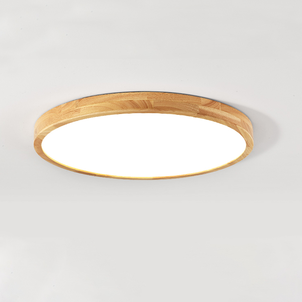 Ultra-thin 4.5cm Bedroom Round Wood Ceiling Lamp Simple Nordic Balcony Japanese Lamps