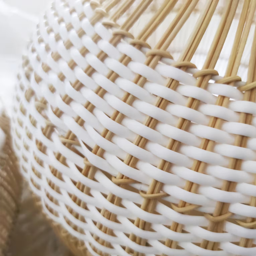 Boho Luminaire Dining Room Rattan Pendant Light Kitchen Tropical Lampshade Wicker Bamboo Vine Light Fixture