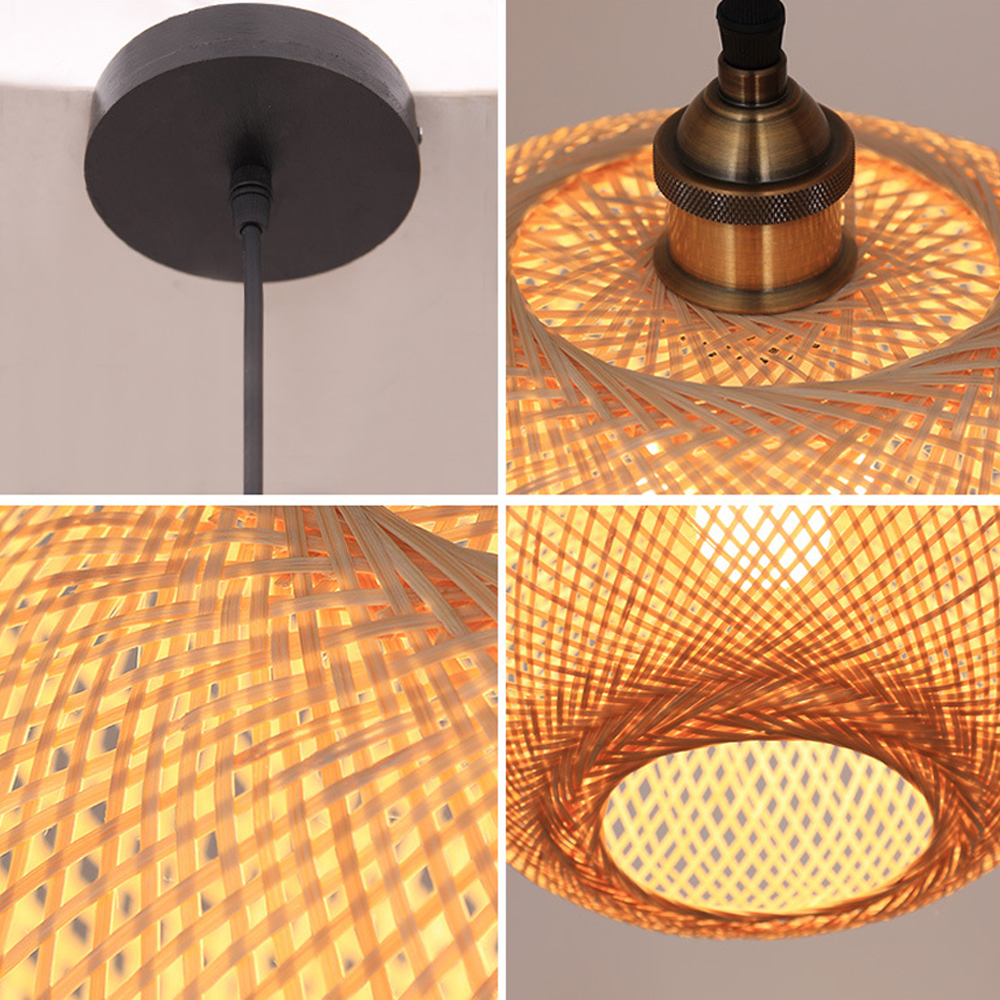 Southeast Asian Chandelier Bamboo Weaving Creative Stairwell Pendant Lamps