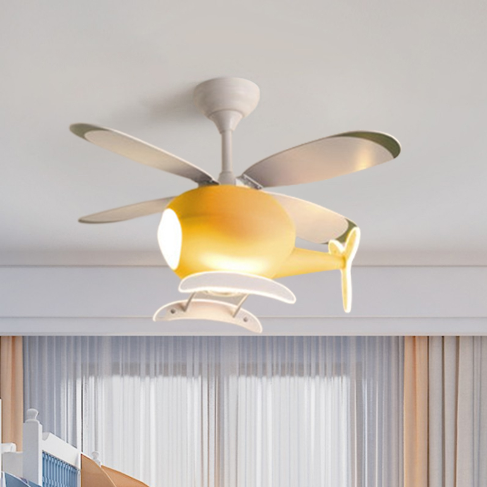 Children's Room Fan Light Cartoon Airplane Ceiling Lamps For Nursery