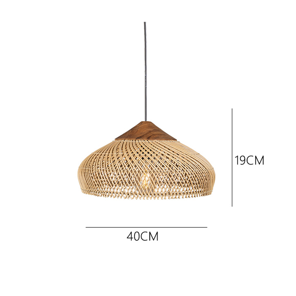 Rattan Pendant Light Wabi Sabi Style Retro Dining Room Chandelier
