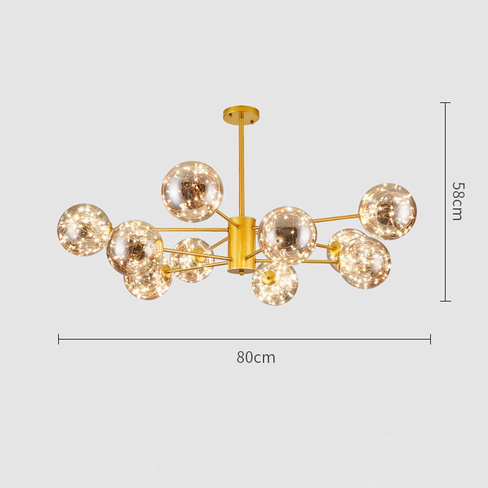 Modern Ceiling Chandelier Glass Ball Pendant Lamp For Living Room