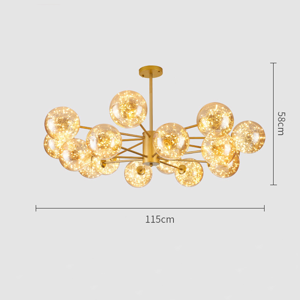 Modern Ceiling Chandelier Glass Ball Pendant Lamp For Living Room