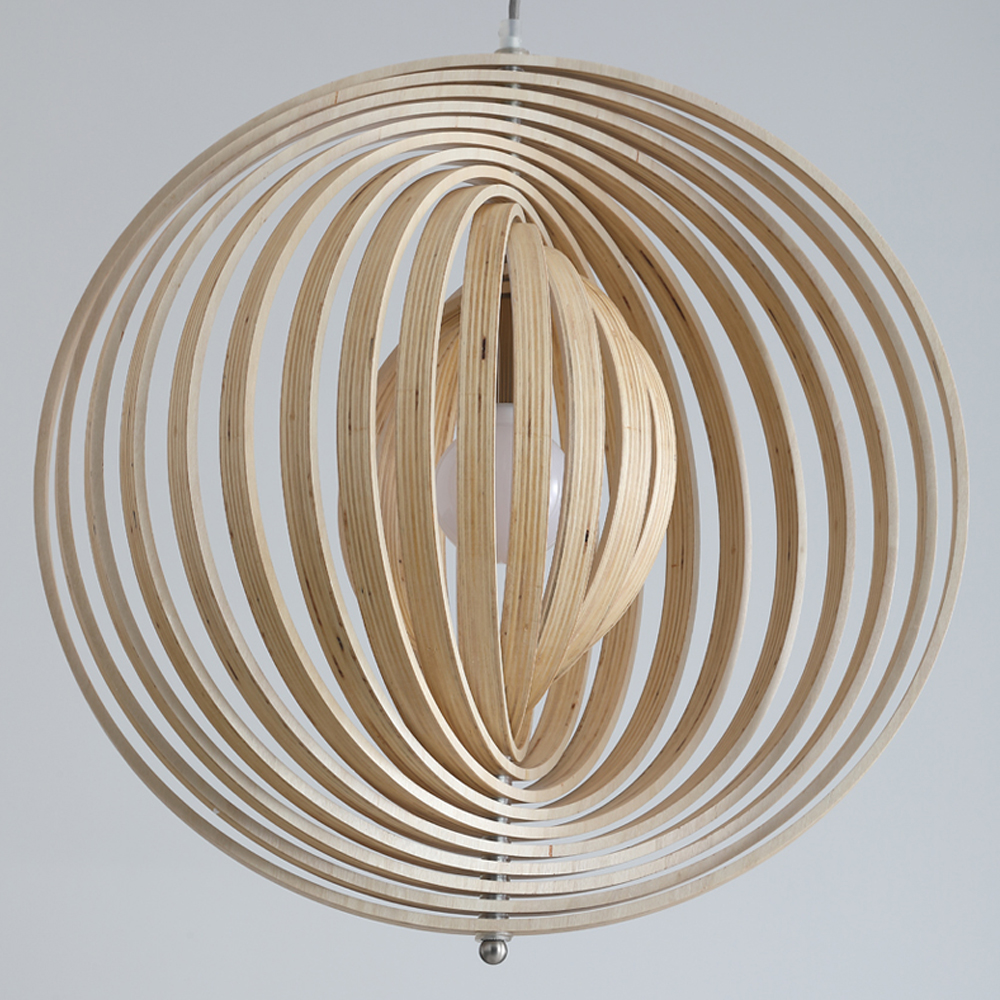 Danish Designer Rotating Wood Chandelier Nordic Dining Room Balcony Pendant Lamp