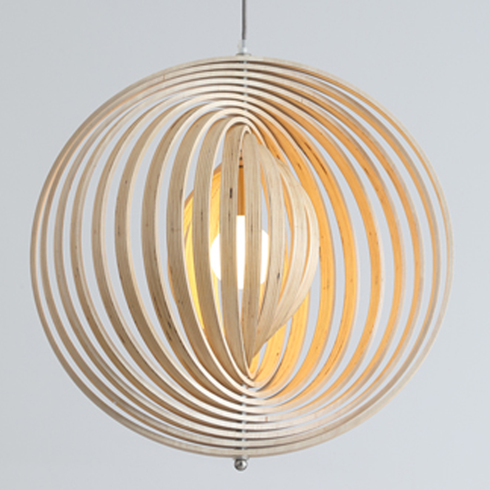 Danish Designer Rotating Wood Chandelier Nordic Dining Room Balcony Pendant Lamp