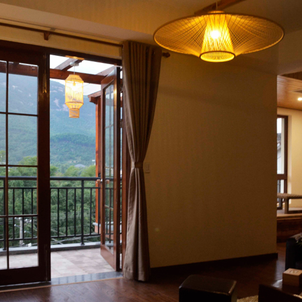 Homestay Bamboo Pendant Light Japanese-style Living Room Hanging Lampshade