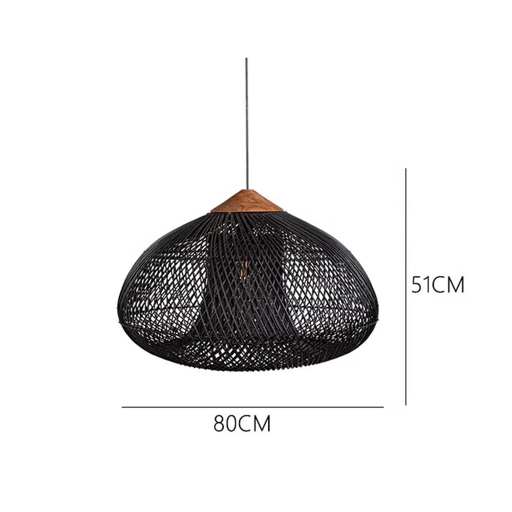 Rattan Pendant Light Wabi Sabi Style Retro Dining Room Chandelier