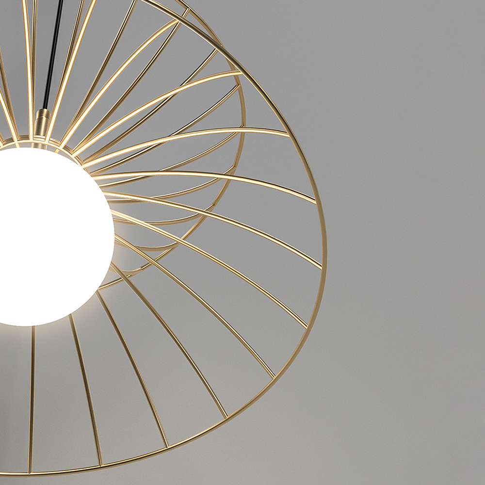 Nordic Iron Artwork Bedroom Pendant Lamp INS Fashion Chandelier
