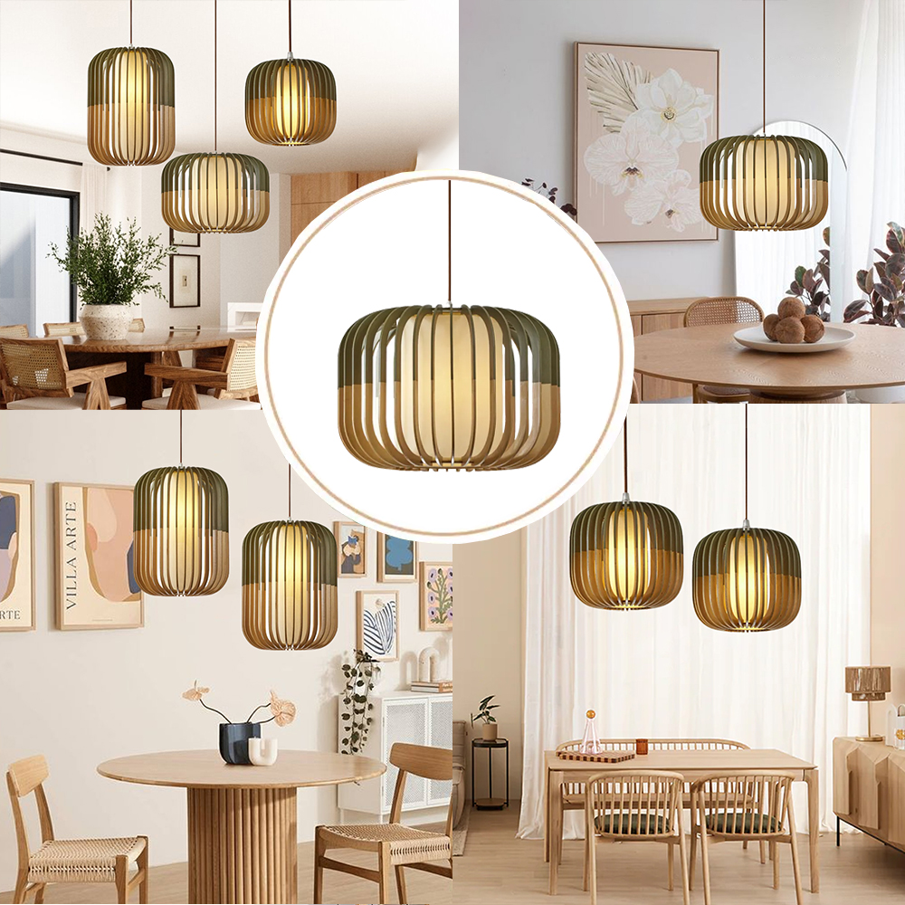 Nordic Dining Room Wooden Chandelier Living Room Japanese Pendant Ligh