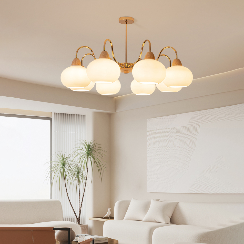 French Bauhaus Living Room Persimmon Glass Chandelier Retro Dining Room Lamps