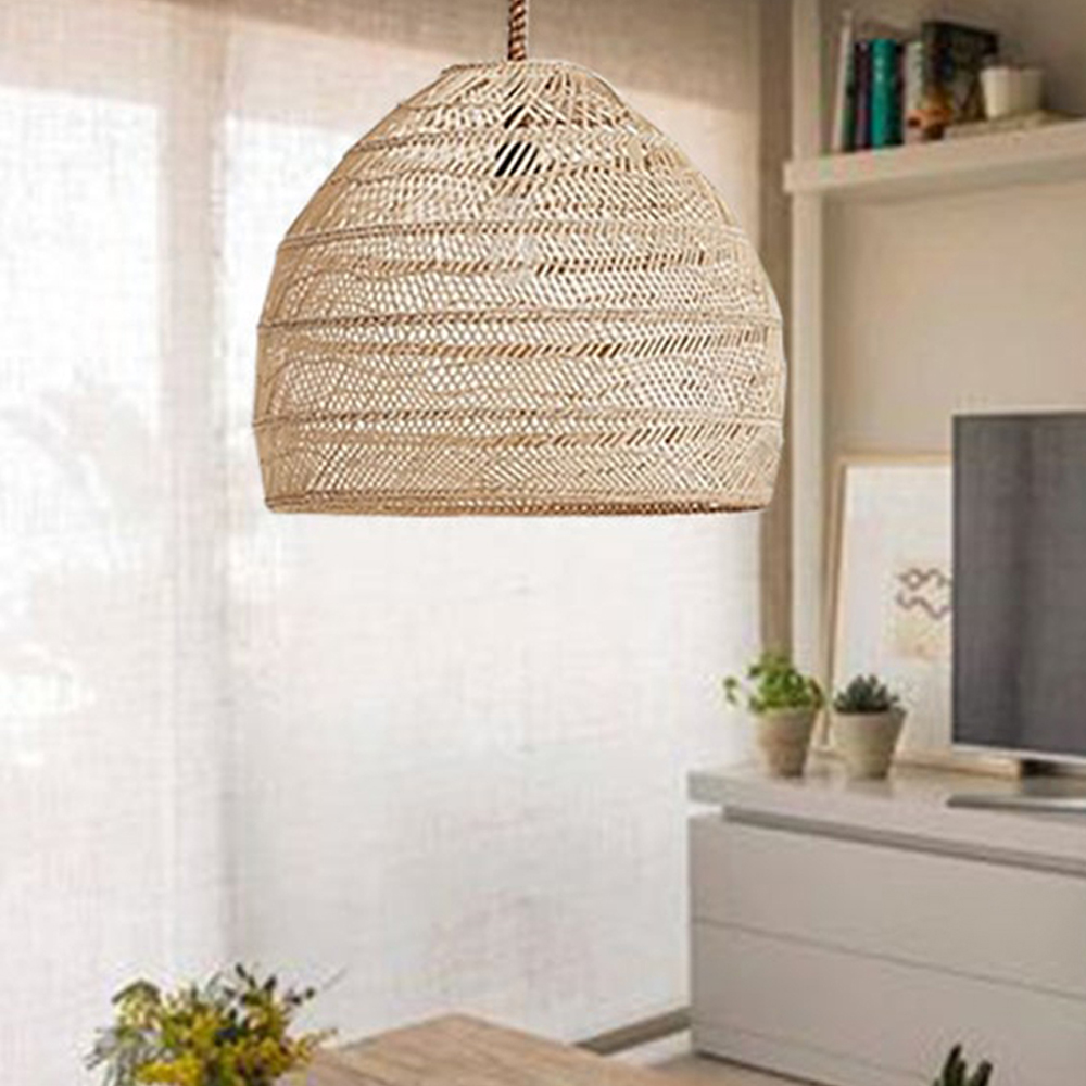 Handemade Rattan  Rope Light Pendant Lampshade For Kitchen Island