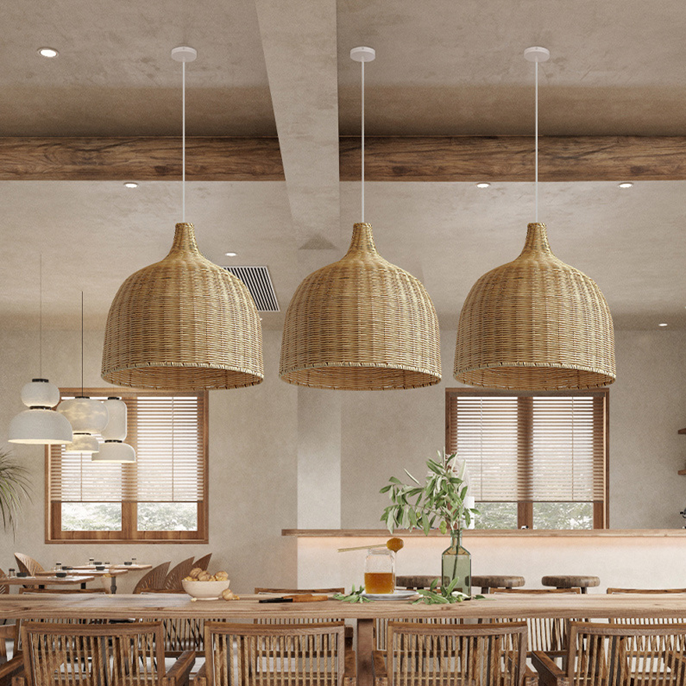 Bohemian lampshade Wicker Woven Rattan Pendant Light