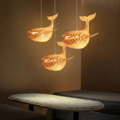 Laser Cut File Whale lamp wood pendant light fixture DIY shark lampsha