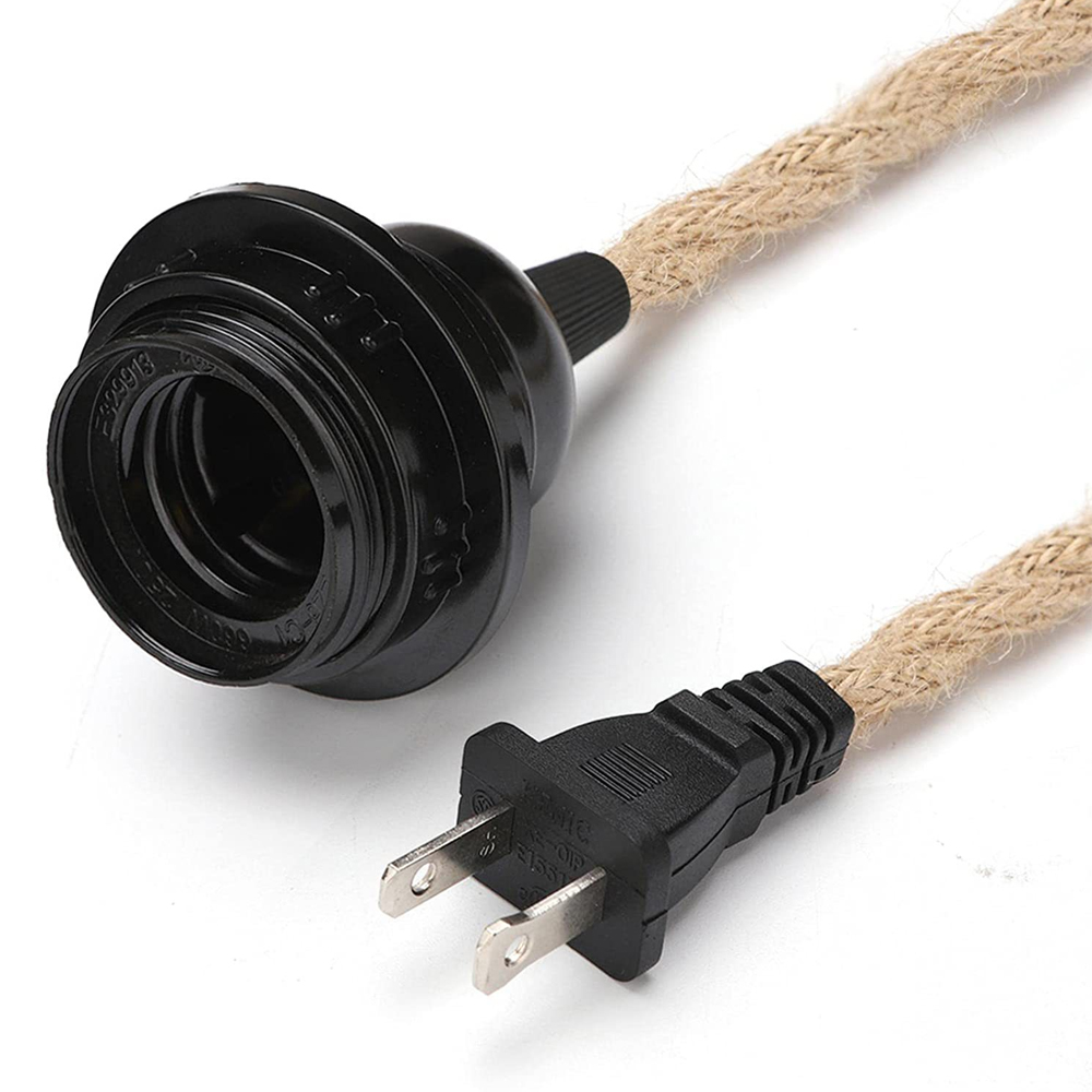 UL Listed Industrial Vintage Lamp Cord Rope DIY Pendant Light Kit with Switch Plug