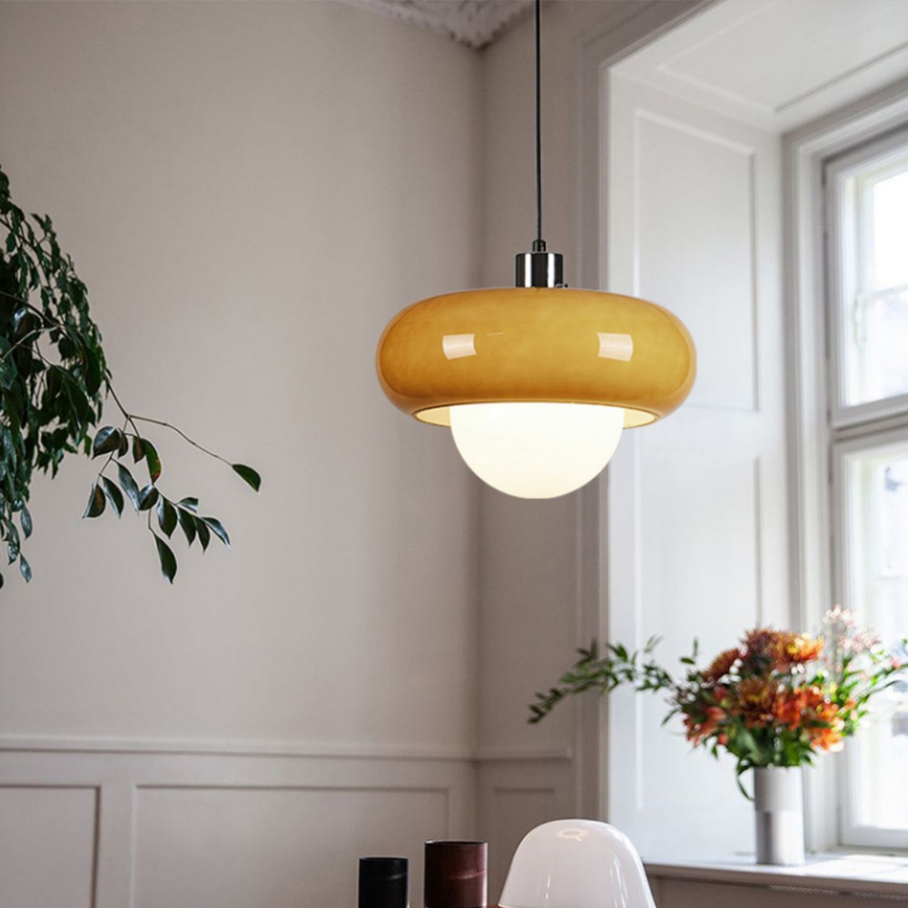 Medieval Vintage Colored Glass Pendant Light Fixture Bauhaus Mini Hanging Chandelier