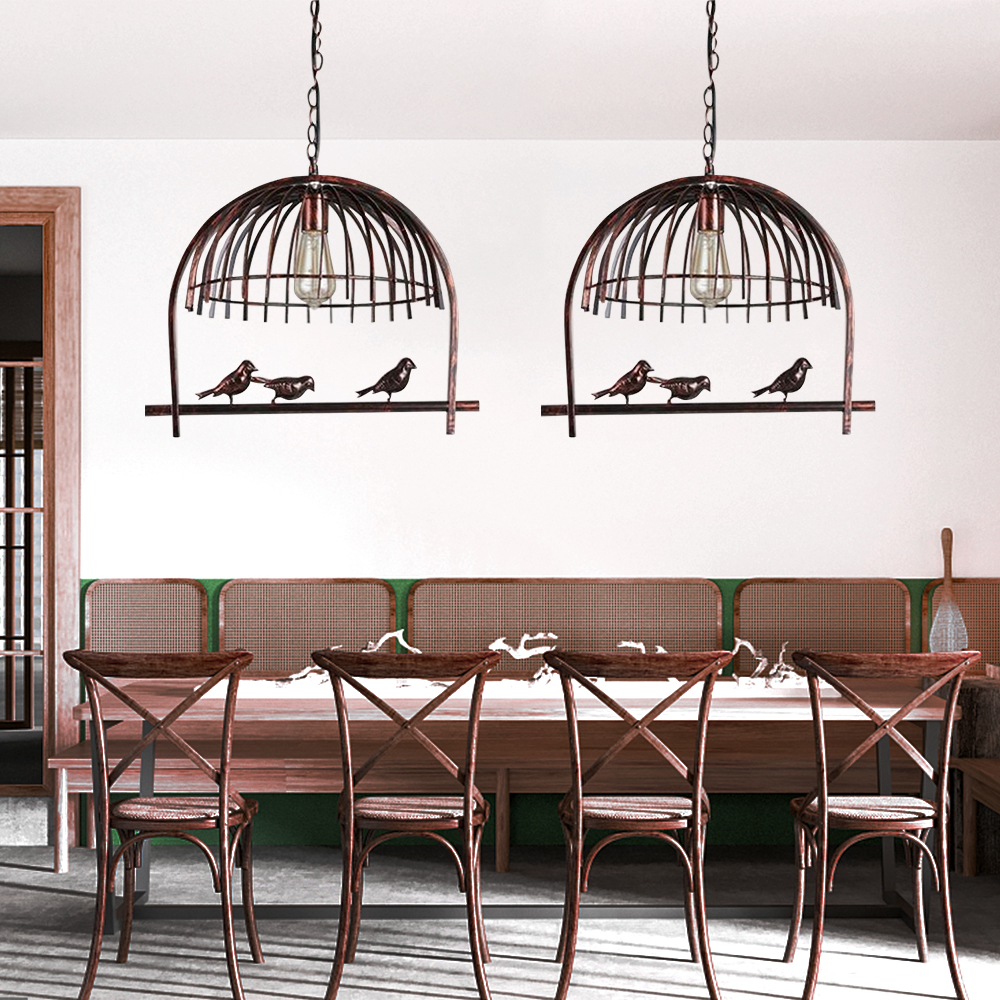 Industrial Style Metal birdcage chandelier Nordic Birds Pendant Light