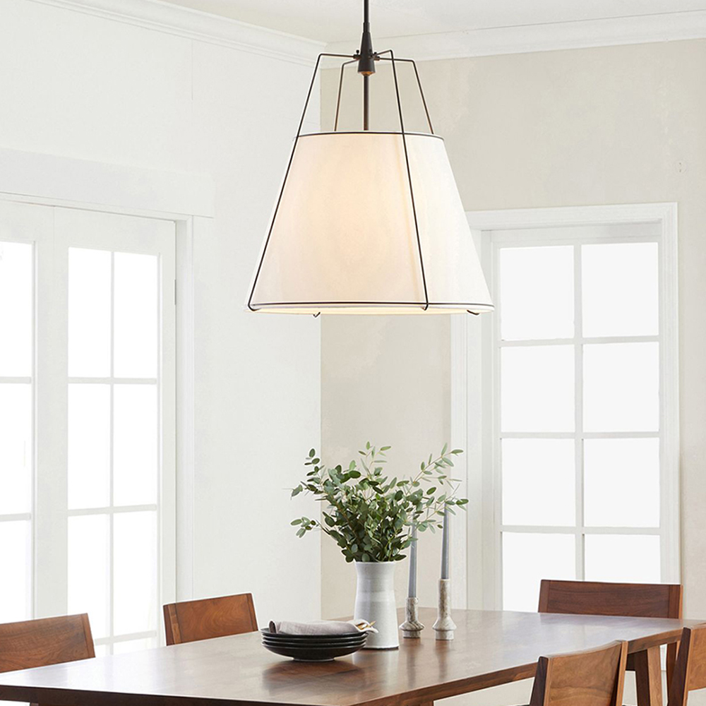 Vintage Living Room Fabric Chandelier Simple Dining Room Pendant Light