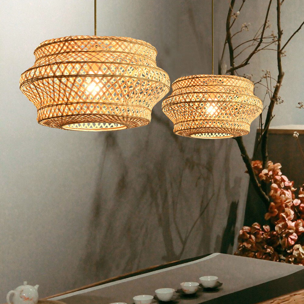 Southeast Asian Bamboo Woven Chandelier Simple Japanese Creative Bamboo Pendant Lamps