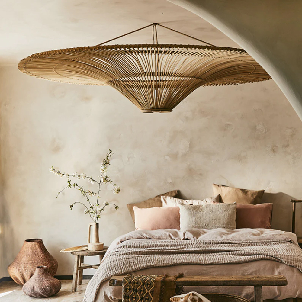 Large Modern Rattan Pendant Light Ceiling Lampshade 60CM