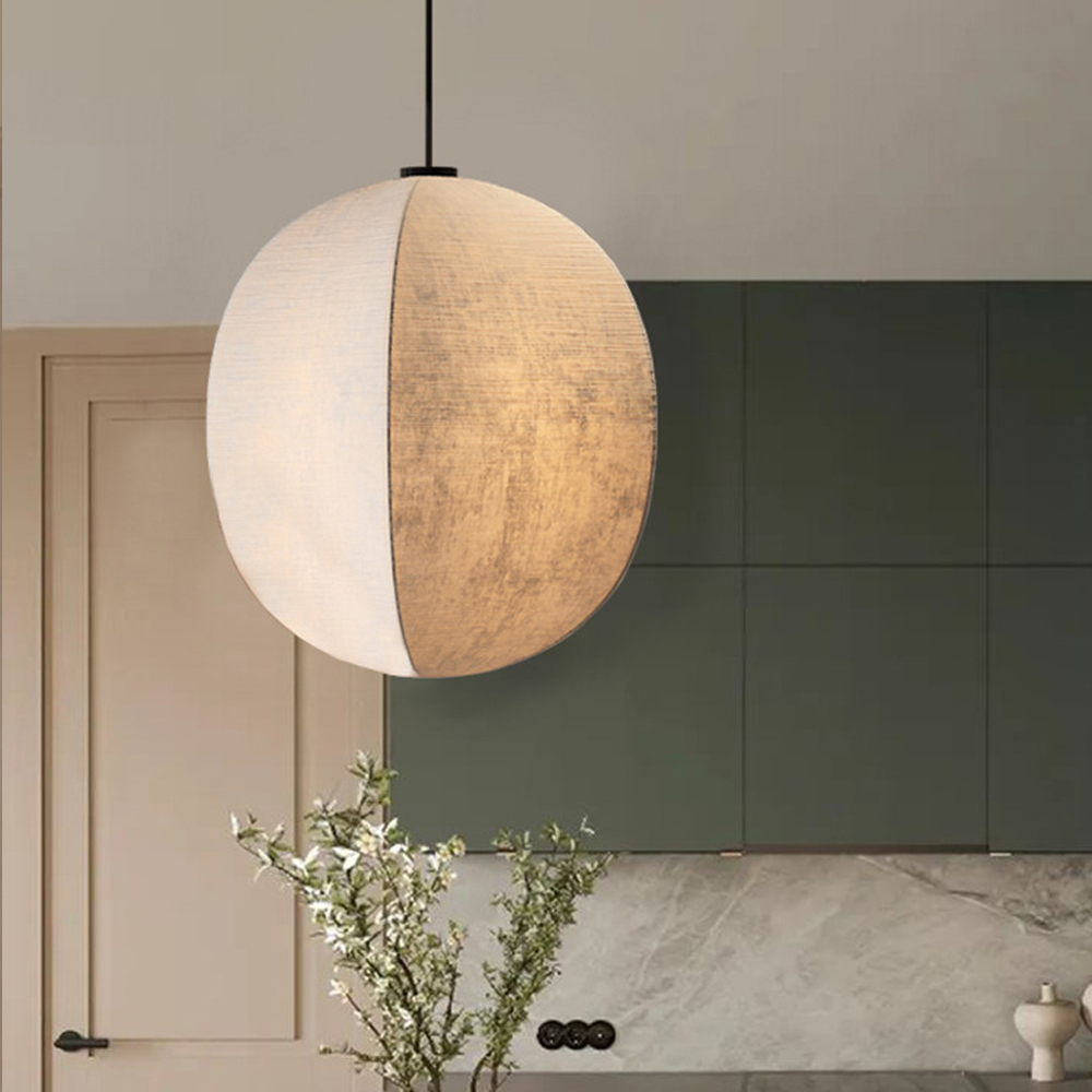 Wabi-sabi Style Living Room Fabric Chandelier Japanese Homestay Light Fixture