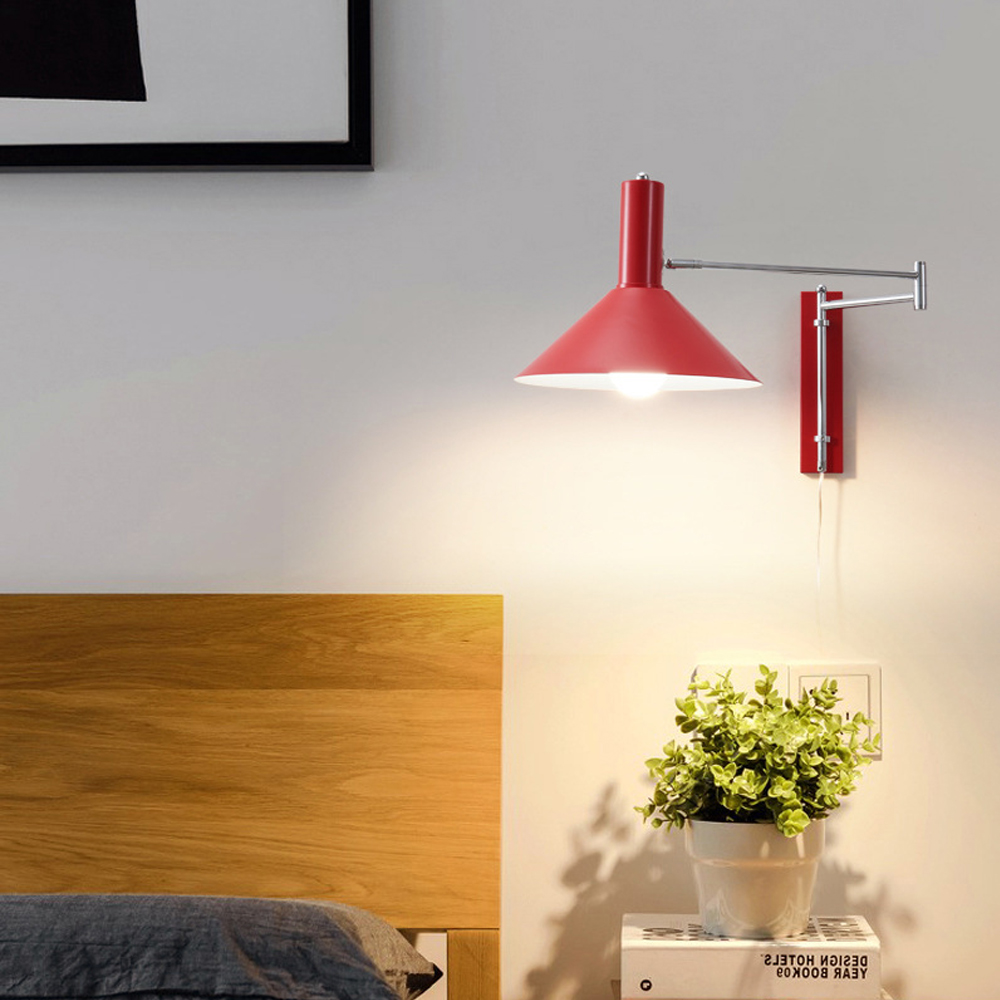 Retro Swing Arm Wall Lamp Extendable Folding Metal Wall Lamp