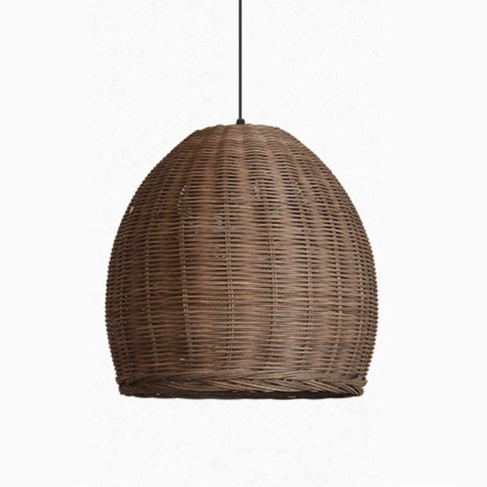 Retro Pastoral Pendant Light Mid Century Rattan Chandelier