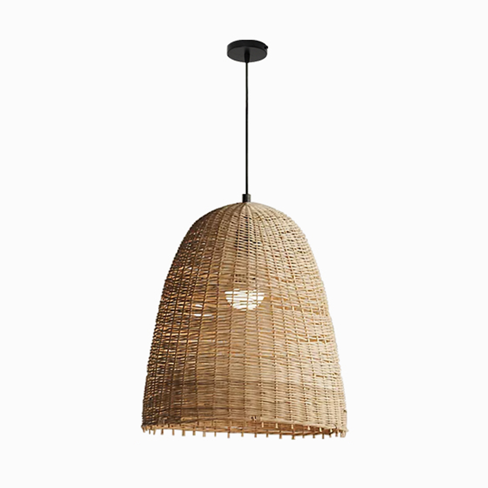 Vintage Rattan Dining Room Chandelier Wabi Sabi House Pendant Light Fixtures