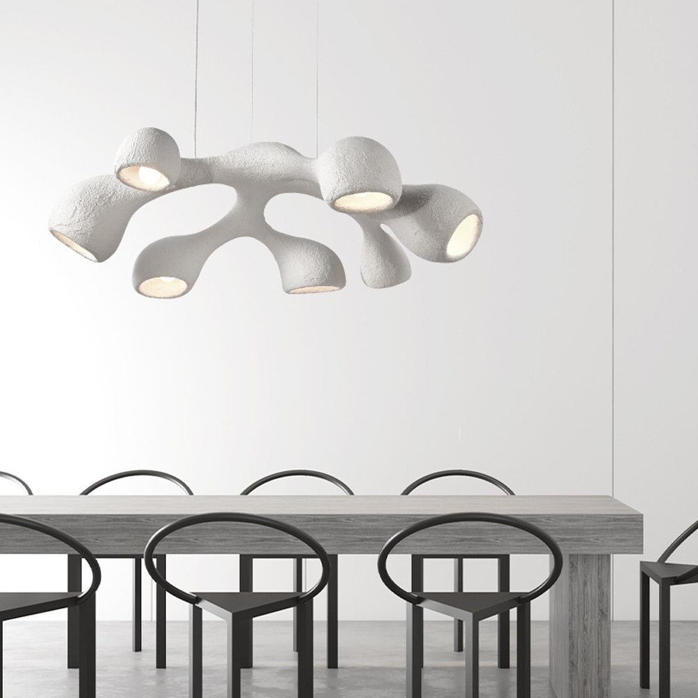 Designer Wabi-sabi Chandelier Micro-cement Original Handmade Living Room Pendant Lighting