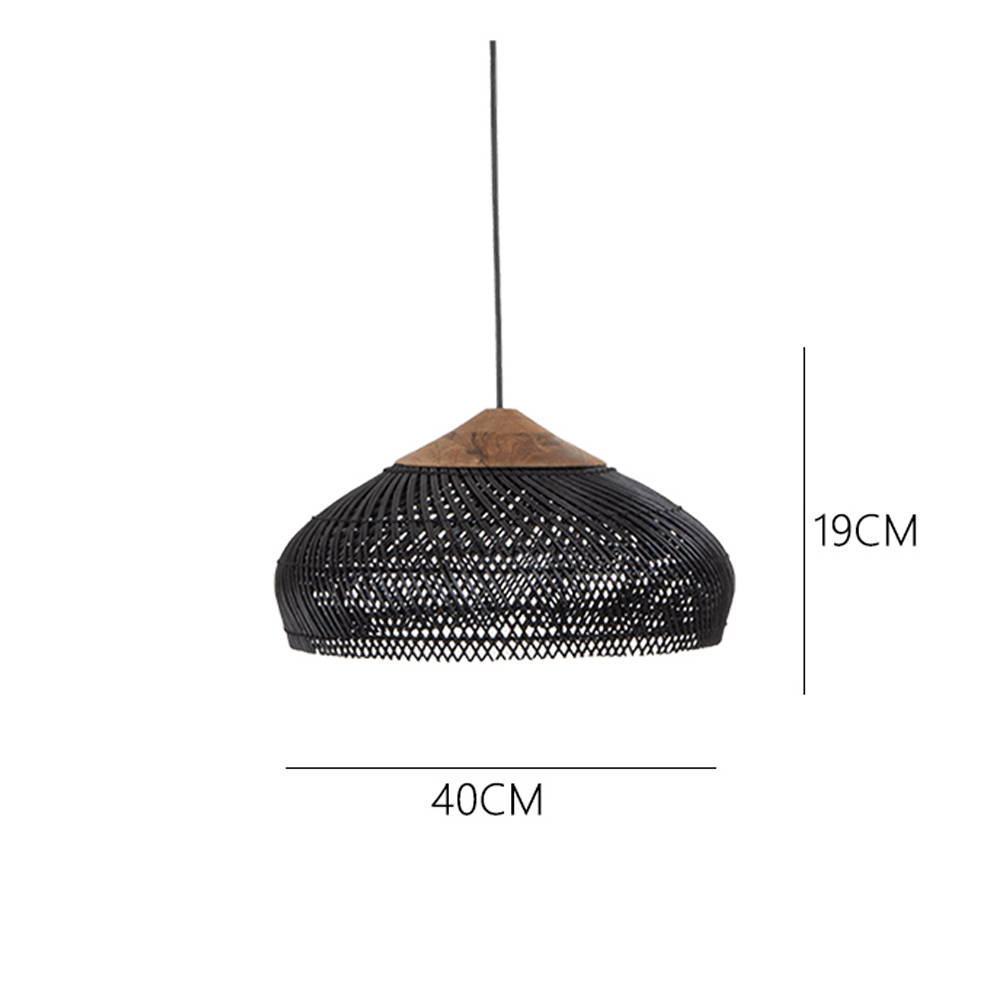 Rattan Pendant Light Wabi Sabi Style Retro Dining Room Chandelier