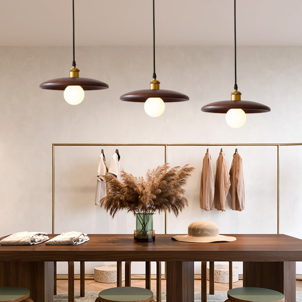 Nordic Solid Wood Chandelier Dining Room Bedroom Bedside Small Pendant Light