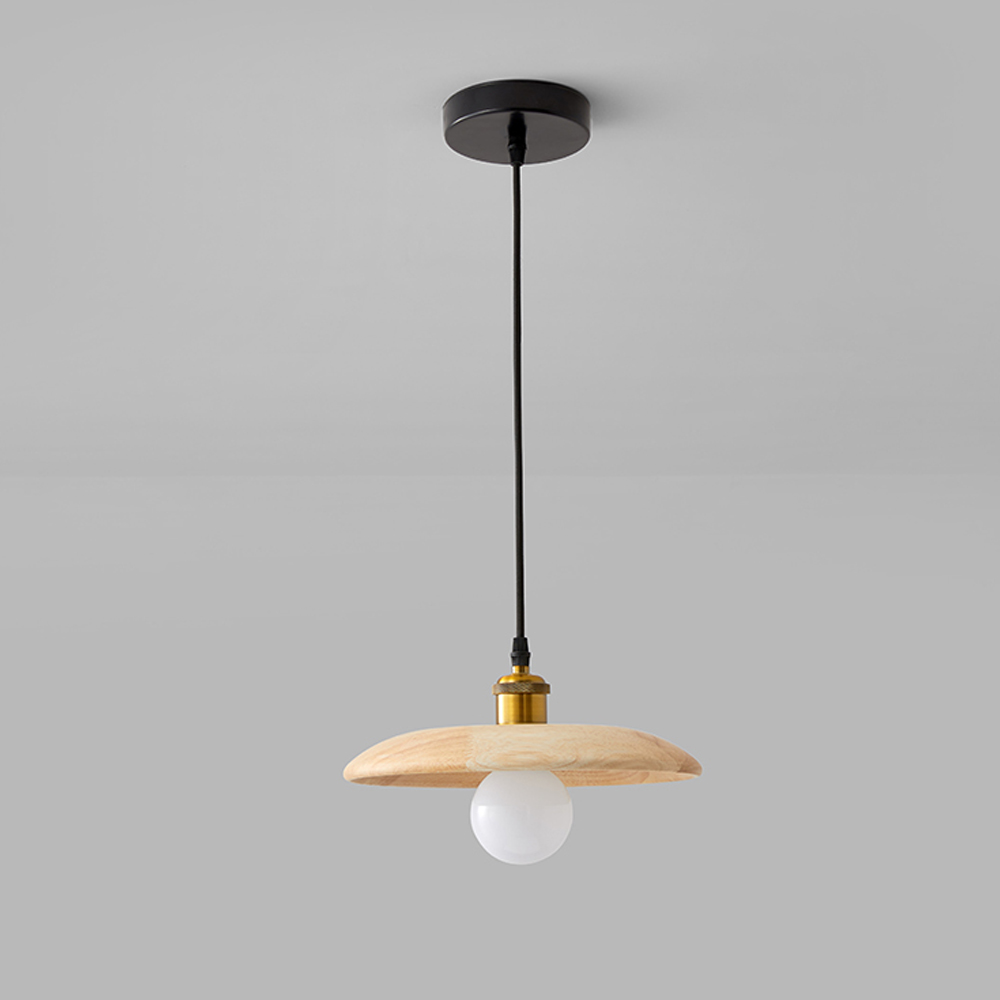Nordic Solid Wood Chandelier Dining Room Bedroom Bedside Small Pendant Light