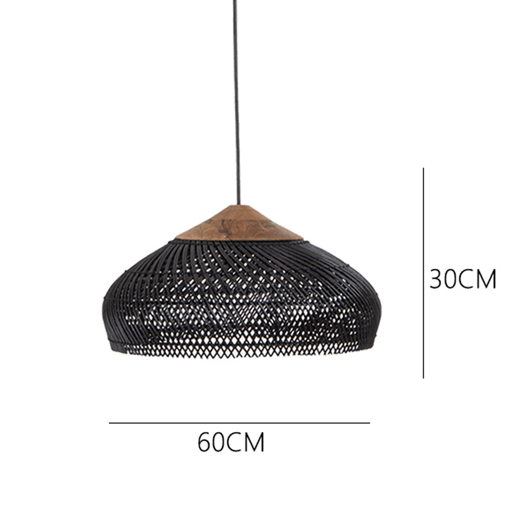 Rattan Pendant Light Wabi Sabi Style Retro Dining Room Chandelier