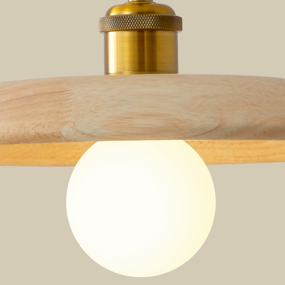 Nordic Solid Wood Chandelier Dining Room Bedroom Bedside Small Pendant Light