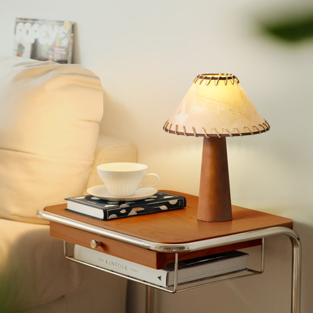 Mid-Century Modern Mushroom Table Lamp Creative Personality Parchment Bedside lamp