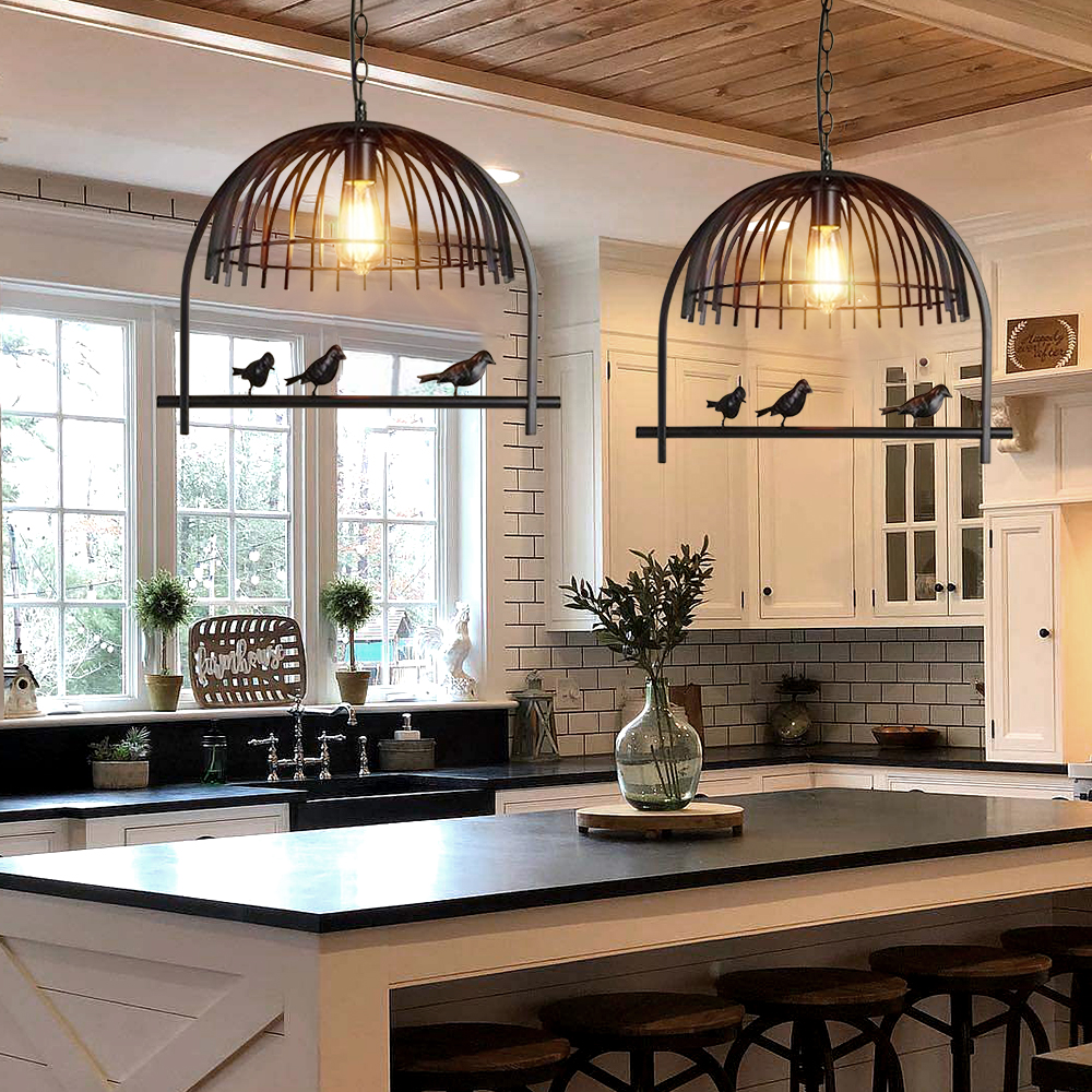 Industrial Style Metal birdcage chandelier Nordic Birds Pendant Light