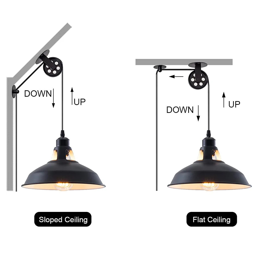 Retro Industrial Plug In Metal Pendant Light Creative Pot Cover Chandelier